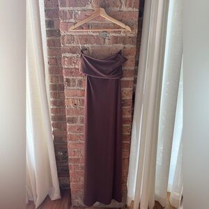 Meshki Strapless Brown Dress